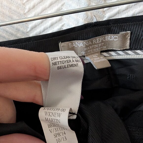 Banana Republic Martin Fit Petite Black Wool Trousers Size 6P - Picture 9 of 9